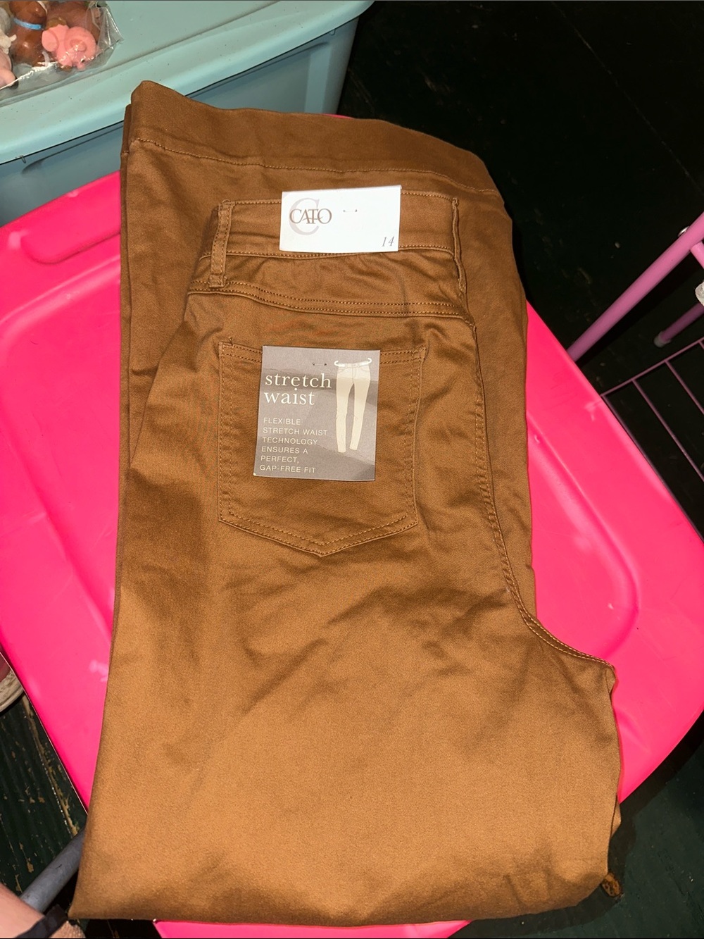 Cato Men’s Stretch Waist Chinos - Caramel Brown